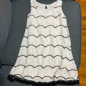 Girls’ white & black crocheted dress size 10 L